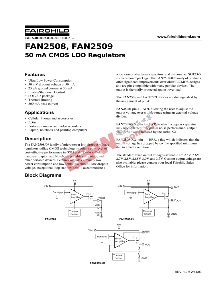 FAN2508, FAN2509 FAN2508, FAN2509