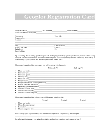 Geoplot Instruction Manual Geoplot Instruction Manual