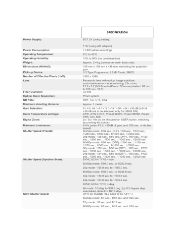 specification - Media Architects specification - Media Architects