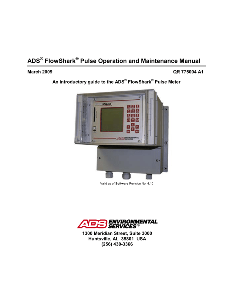 ADS FlowShark Pulse User manual ADS FlowShark Pulse User manual