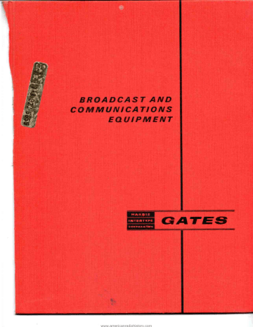Gates General Catalo - American Radio History Gates General Catalo - American Radio History