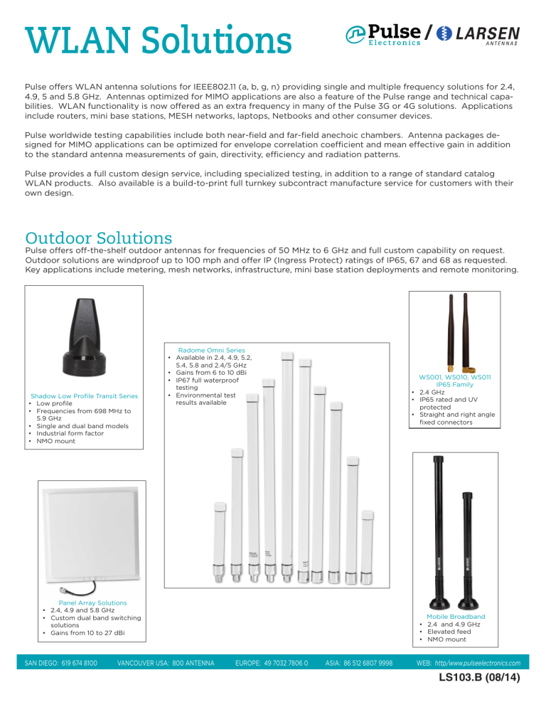 WLAN Solutions WLAN Solutions