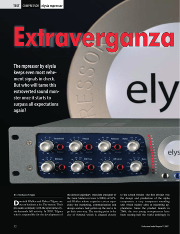 The mpressor by elysia keeps even most vehe The mpressor by elysia keeps even most vehe