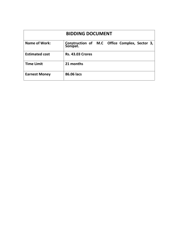 bidding document - Government of Haryana eProcurement bidding document - Government of Haryana eProcurement