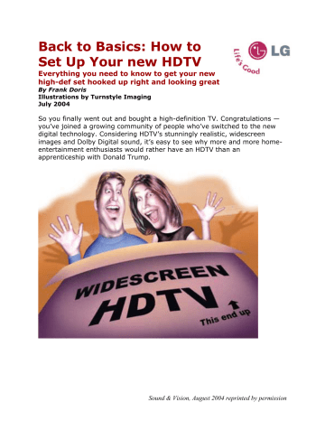 Back to Basics: How to Set Up Your new HDTV Back to Basics: How to Set Up Your new HDTV