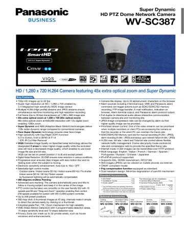 WV-SC387 - Comtronic Communications AG WV-SC387 - Comtronic Communications AG