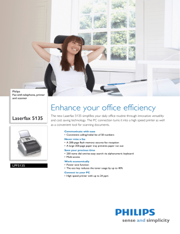 LPF5135/GBB Philips Fax with telephone, printer LPF5135/GBB Philips Fax with telephone, printer