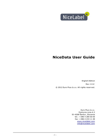 NiceLabel 6 NiceData User Guide | Manualzz NiceLabel 6 NiceData User Guide | Manualzz