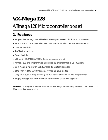 VX-Mega128 ATmega128 Microcontroller board VX-Mega128 ATmega128 Microcontroller board