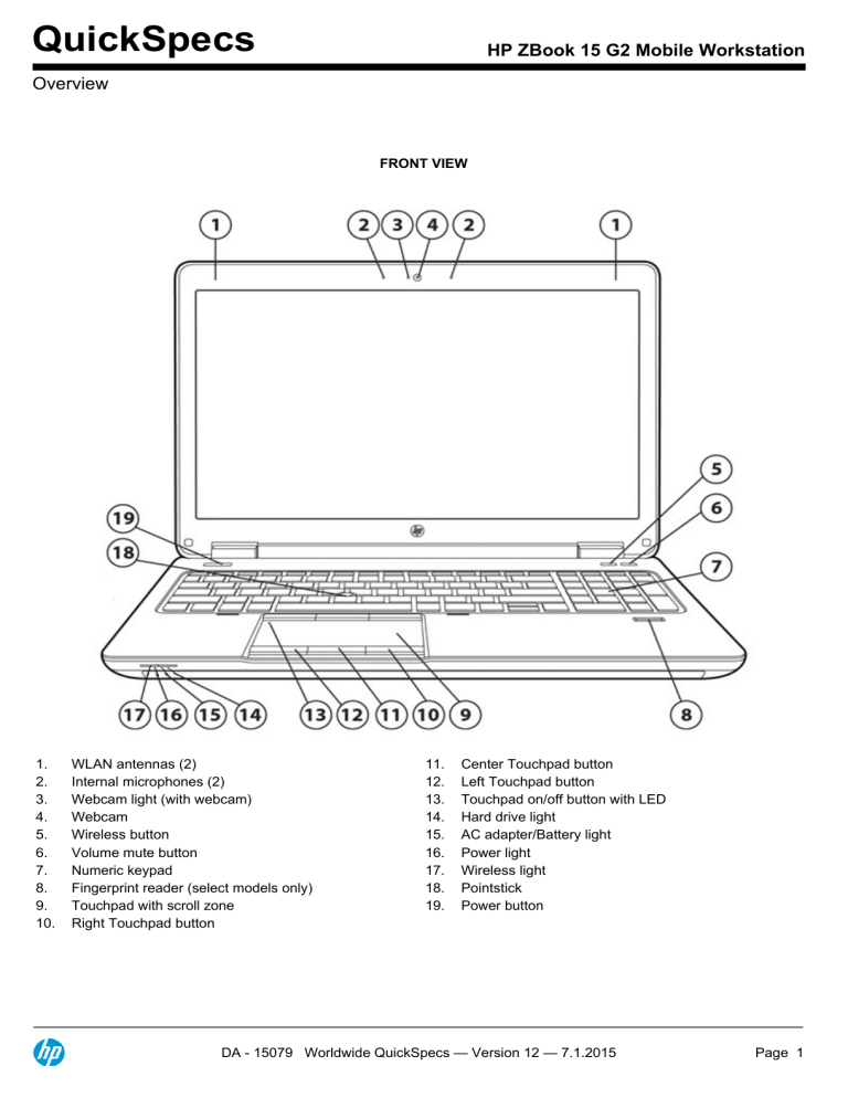 HP ZBook 15 G2 Mobile Workstation HP ZBook 15 G2 Mobile Workstation