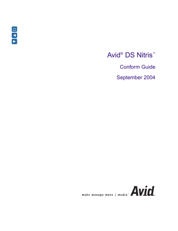 Avid DS Nitris 7.5 User guide Avid DS Nitris 7.5 User guide