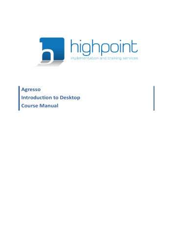 Smart Client Manual FINAL - Highpoint Implementation and Training Smart Client Manual FINAL - Highpoint Implementation and Training