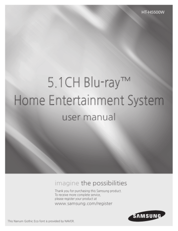 Samsung HT-H5500W, HT-H4500 User manual Samsung HT-H5500W, HT-H4500 User manual