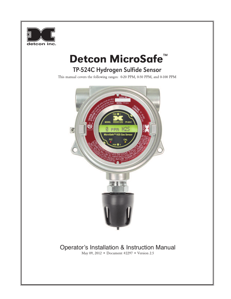TP-524C Solid State MOS H2S Manual TP-524C Solid State MOS H2S Manual