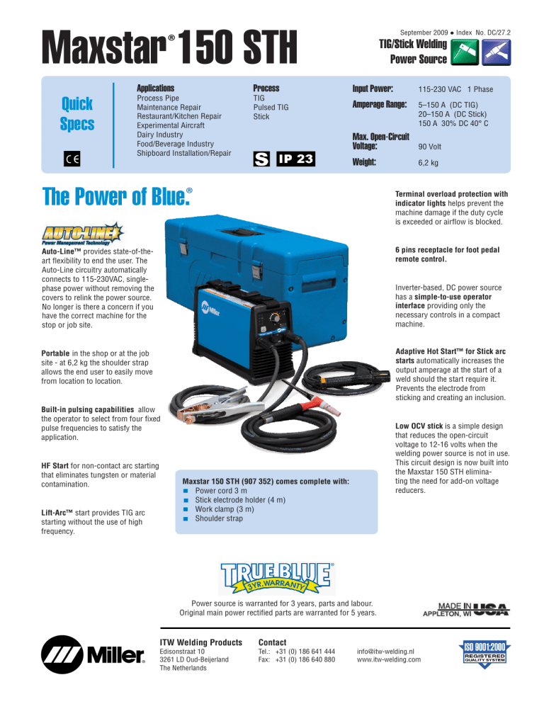 Maxstar 150 STH Maxstar 150 STH