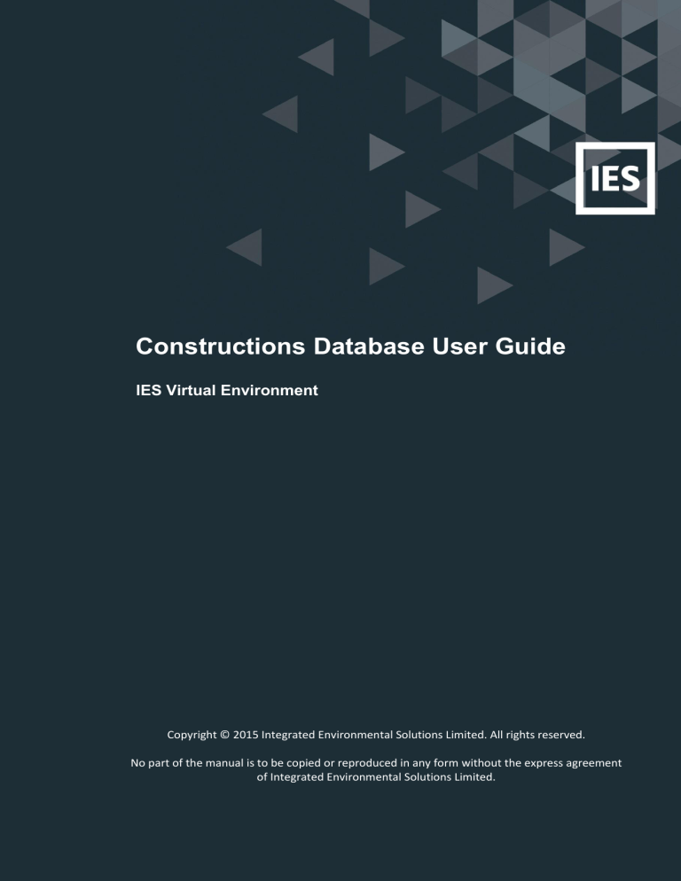 Constructions Database User Guide Constructions Database User Guide