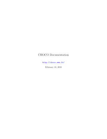 CHOCO Documentation CHOCO Documentation