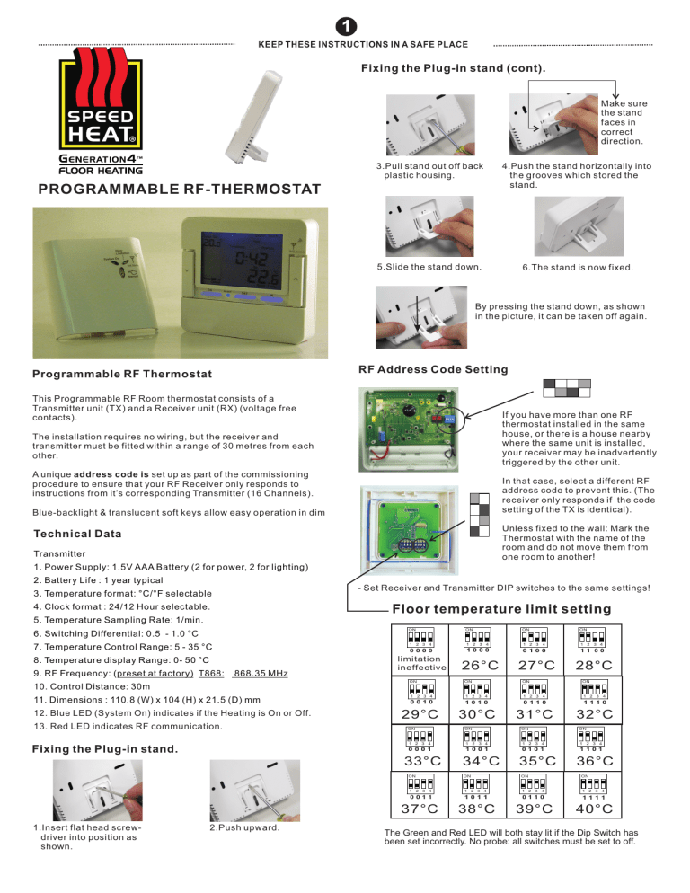 SH-RemoStat-F Rev2.cdr - Speedheat underfloor heating SH-RemoStat-F Rev2.cdr - Speedheat underfloor heating