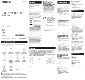 DIGITAL MEDIA PORT Adapter DIGITAL MEDIA PORT Adapter
