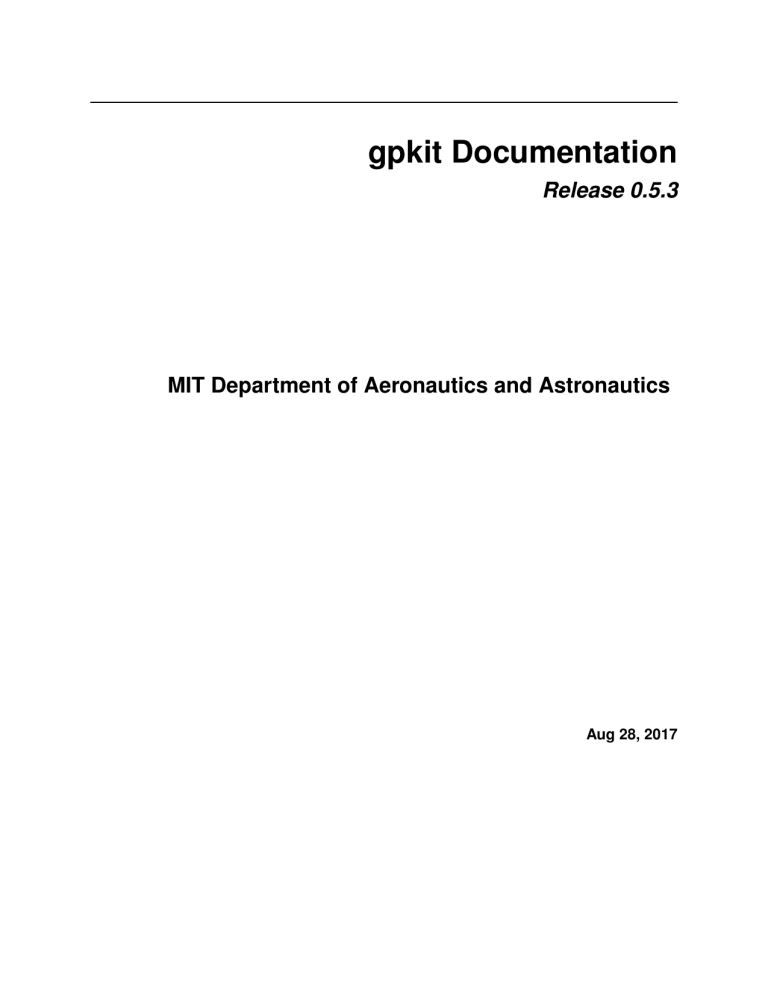 gpkit Documentation gpkit Documentation
