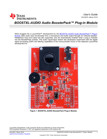 BOOSTXL-AUDIO Audio BoosterPack Plug BOOSTXL-AUDIO Audio BoosterPack Plug