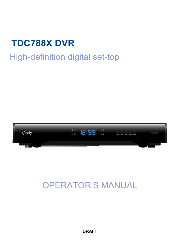 TDC788X DVR TDC788X DVR