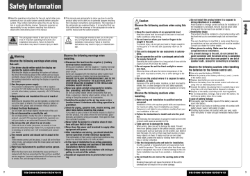 Panasonic CQC9801U, CQC9701U, CQC9901U Operating instructions Panasonic CQC9801U, CQC9701U, CQC9901U Operating instructions