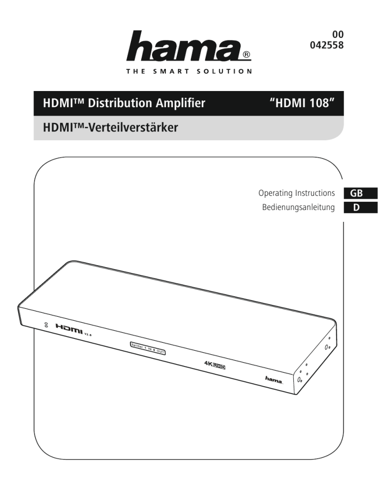 Hama 00042558 Owner's manual Hama 00042558 Owner's manual