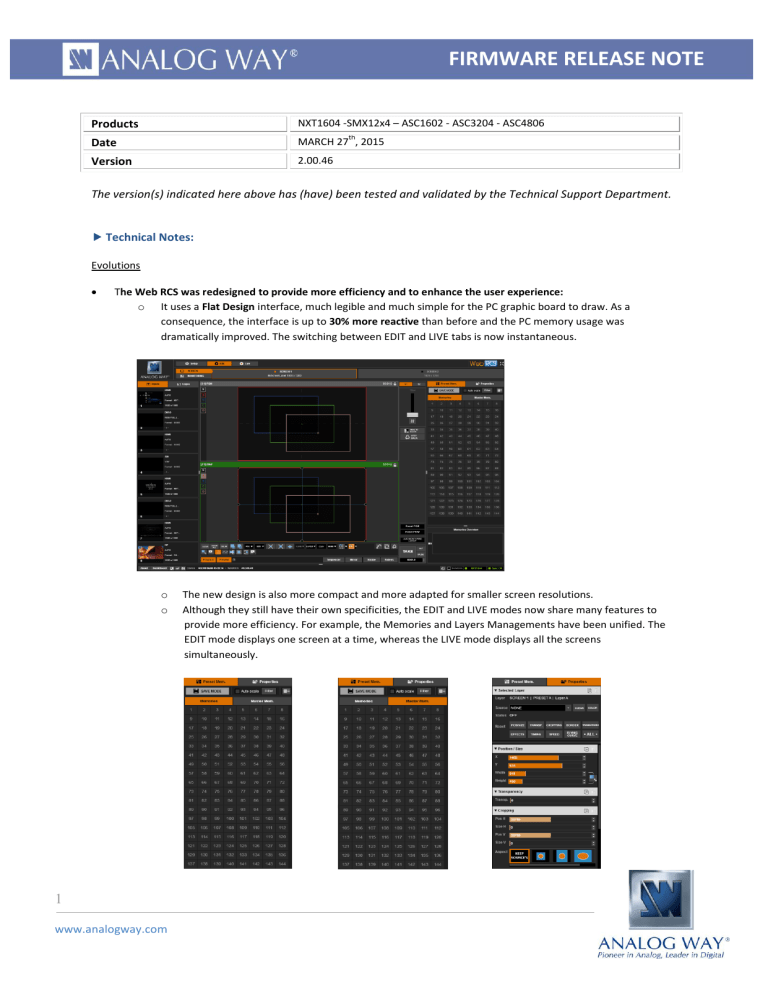 firmware release note firmware release note