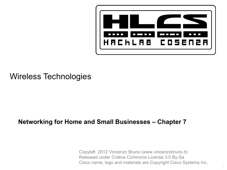 Wireless Technologies Wireless Technologies