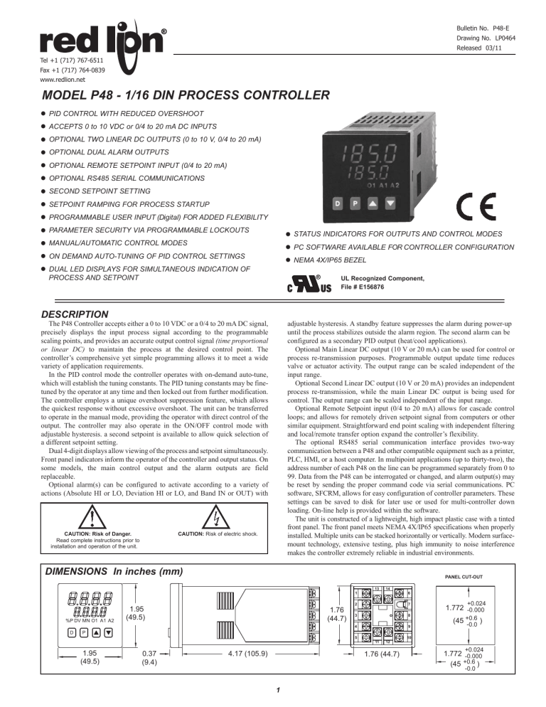 red lion P48 User manual red lion P48 User manual