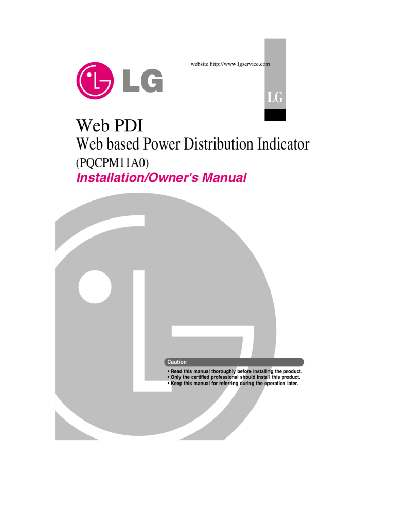 LG PQCPM11A0.ENCXLEU Installation guide LG PQCPM11A0.ENCXLEU Installation guide