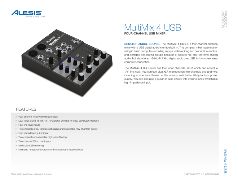 MultiMix 4 USB MultiMix 4 USB