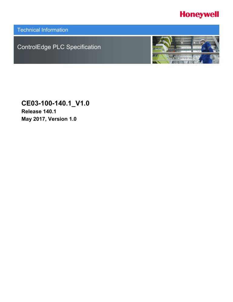 ControlEdge PLC Specification ControlEdge PLC Specification