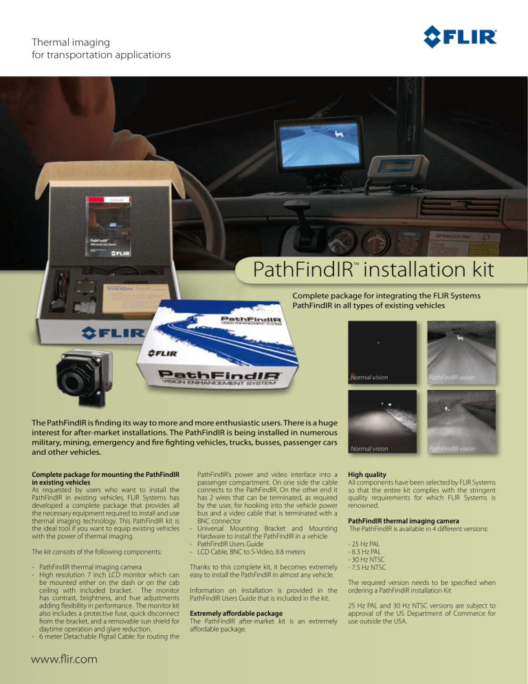 PathFindIR™ installation kit PathFindIR™ installation kit