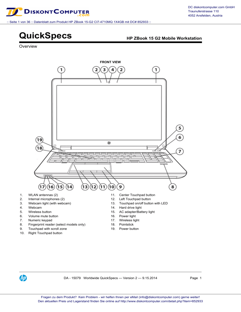 QuickSpecs - Diskontcomputer QuickSpecs - Diskontcomputer
