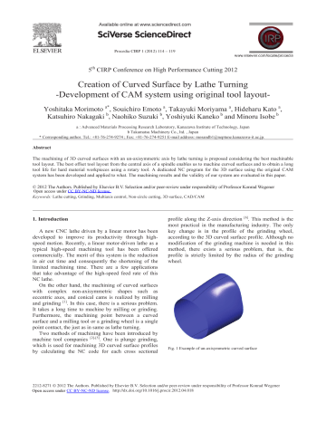Creation of Curved Surface by Lathe Turning Creation of Curved Surface by Lathe Turning