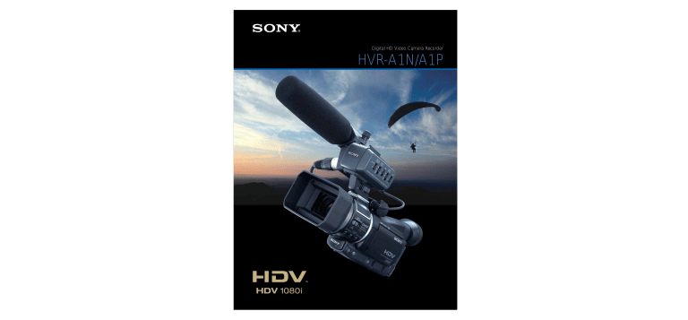 HVR-A1N/A1P - Ls Audiovisuel HVR-A1N/A1P - Ls Audiovisuel