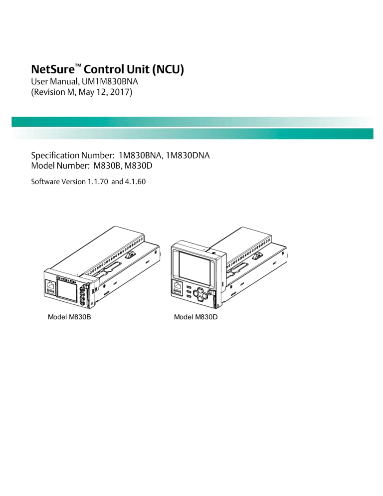 UM1M830BNA Rev K NCU Controller UM1M830BNA Rev K NCU Controller