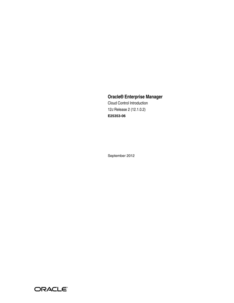 Oracle® Enterprise Manager Oracle® Enterprise Manager