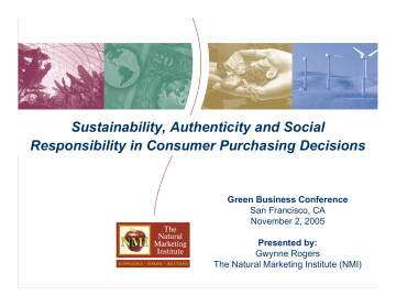 Sustainability, Authenticity and Social Sustainability, Authenticity and Social