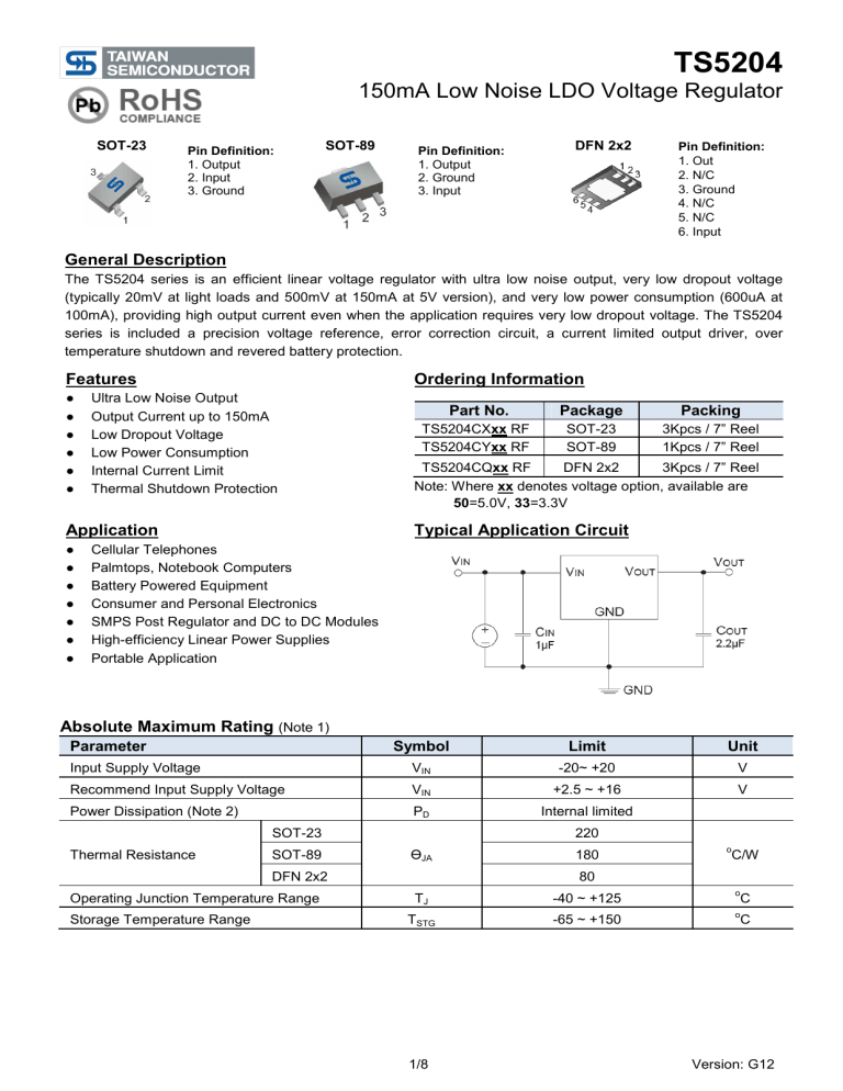 TS5204 - Mouser Electronics TS5204 - Mouser Electronics