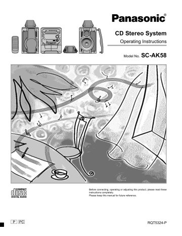 Panasonic SCAK58 Operating instructions Panasonic SCAK58 Operating instructions