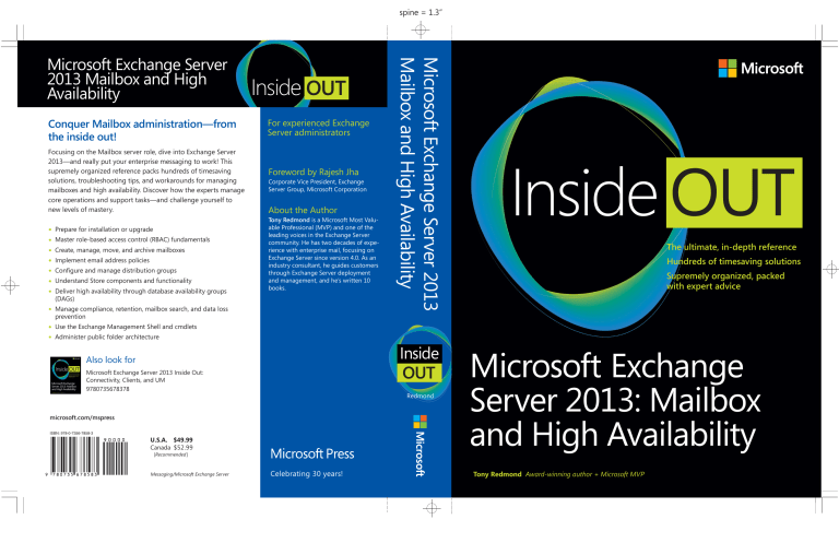Microsoft Exchange Server 2013 Inside Out: Mailbox Microsoft Exchange Server 2013 Inside Out: Mailbox