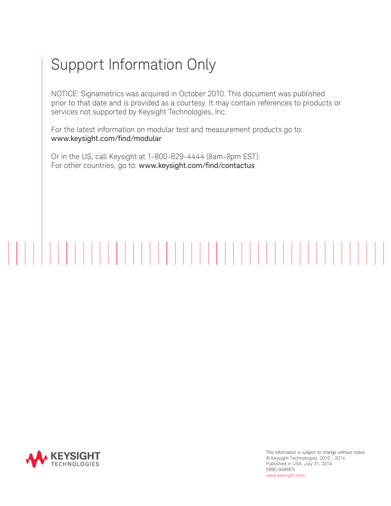 Support Information Only Support Information Only