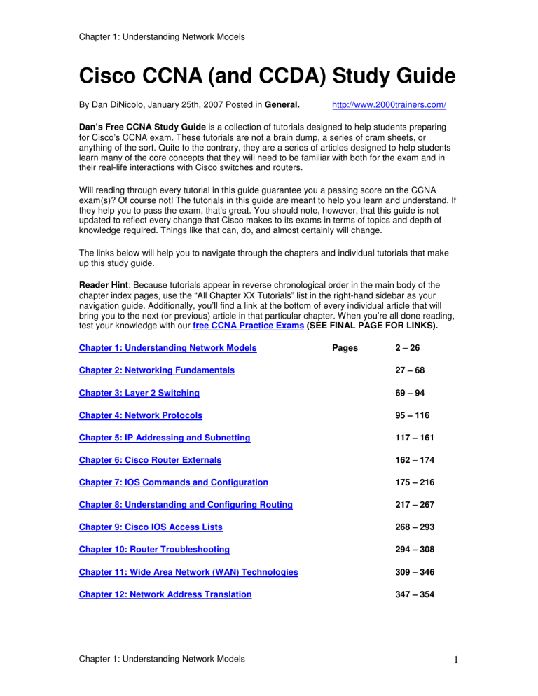 Cisco CCNA (and CCDA) Study Guide Cisco CCNA (and CCDA) Study Guide