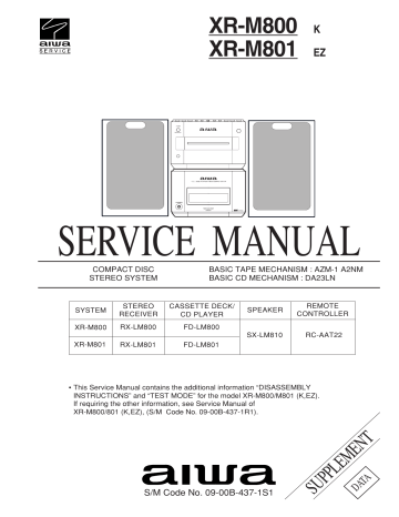 Aiwa XR-M800, XR-M801 User manual Aiwa XR-M800, XR-M801 User manual