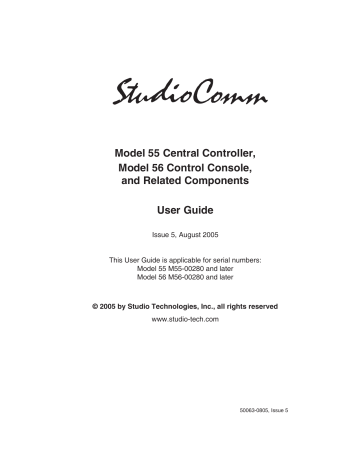 Model 55 Central Controller, Model 56 Control Console, and Model 55 Central Controller, Model 56 Control Console, and