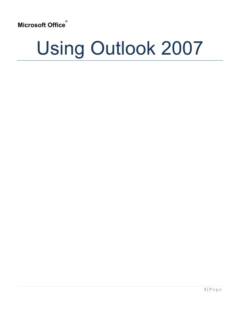 Guide to Outlook 2007 Guide to Outlook 2007