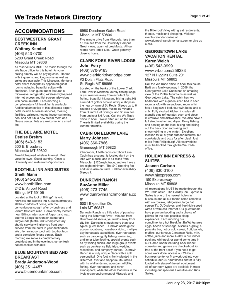 We Trade Network Directory We Trade Network Directory